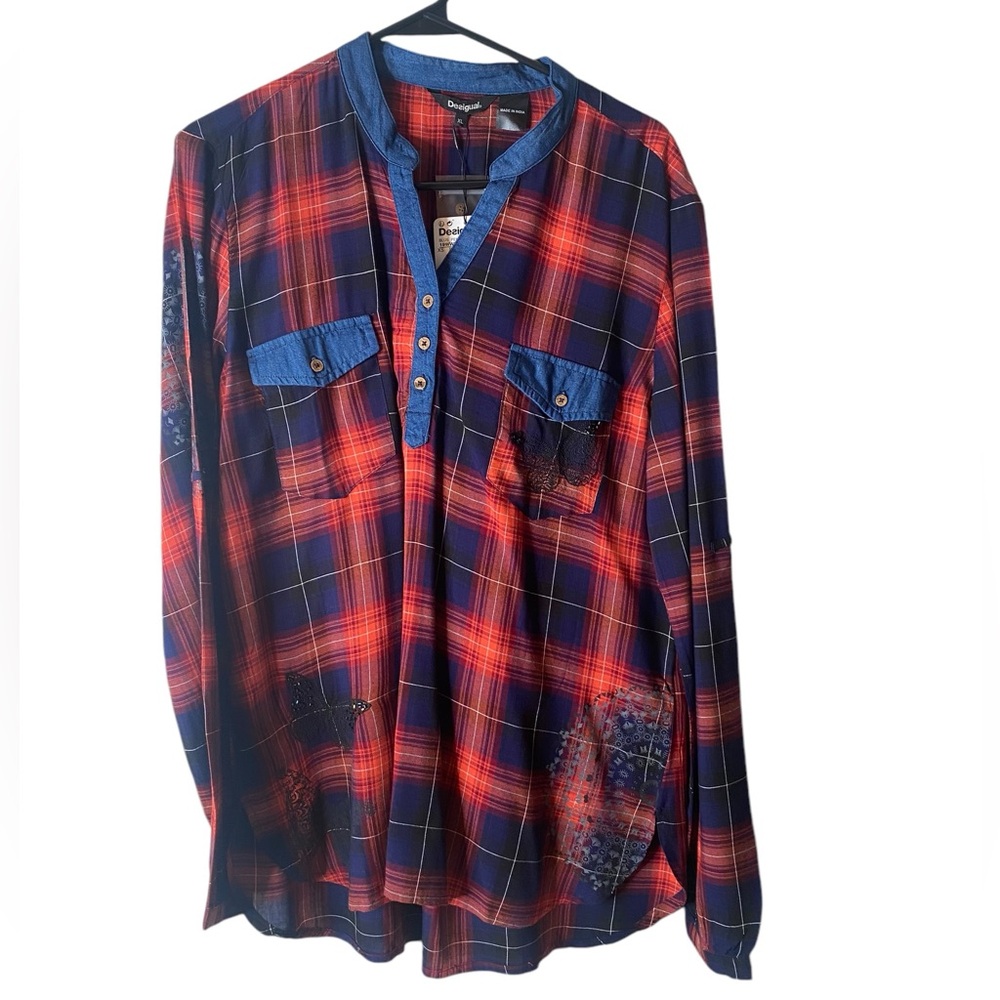 NWT Desígual Long Sleeve Shirt Size L USA